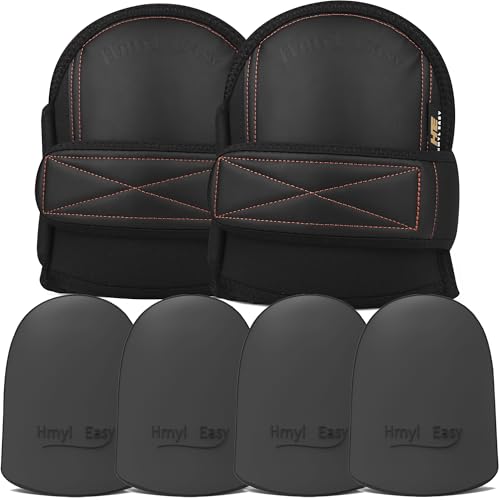 Super Soft Leather Knee Pads for Work With Extra Two Pairs of Liners, Shorts Available, Replaceable Inner Cushion Knee Pads for Construction, Garden, Clean, Floor and Garage – Black for Man - color: Leather With Extra 2 Pair of Liners