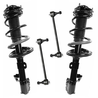 Detroit Axle - FWD Front Struts Sway Bars for Toyota 2001 2002 2003 Highlander [2.4L], Complete Struts with Coil Spring Assembly Sway Bar End Links Replacement Suspension Kit - size: 4QS54007/ sway kit
