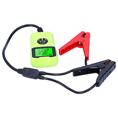 A300 Digital Car Battery Tester, Automotive Battery Analyzer, LCD Display with Load Test System for 12V Batteries, Includes Heavy Duty Clamps and Beep Remind Function (Green) - color: Green