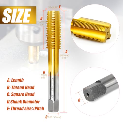 1/2"-13 UNC Thread Tap,1/2"-13 UNC M2 HSS Right Hand Thread Milling Tap - size: 1/2"-13UNC