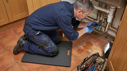 Rhino Knee Pad, Knobbed Back Heavy-Duty Industrial Kneeling Pad, Non-Slip, Waterproof, Oil-Resistant Comfort Mat for Wet and Slippery Work, Stadium Seat, Bleacher Seat (Black, 18" X 24" X 1") - size: 18" X 24" X 1"