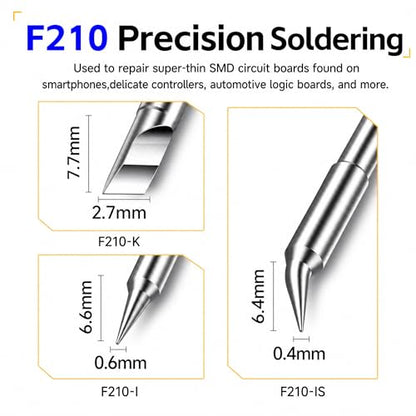 FNIRSI DWS-200 200W Precision Digital Soldering Station Kit, with 3 F210 & 6 F245 Soldering Iron Tips and 2 Helping Hands, Temp Value & Curve Mode, 3 Temperature Storage, Full-Color Display