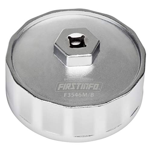 FIRSTINFO 84.4mm 14-Flute Oil Filter Wrench for Mercedes-Benz 3.0L Diesel | Aluminum cup body • 3/8 drive or 27mm socket use • Chrome-plated finish • for Dodge and Jeep • Made in Taiwan - size: 84.4mm for Mercedes-Benz