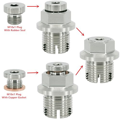 M18.1-1.5 x 15mm Oversize Piggyback Oil Drain Plug, Stainless Steel Self Tapping Oil Pan Thread Repair Kit - size: M18.1x1.5
