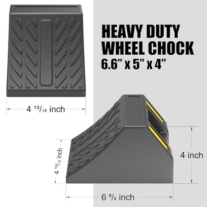 Heavy-Duty Rubber Wheel Chocks, Ergonomic Portable Durable Wheel Chock with Handle, Wheel Wedge, Wheel Stopper for Cars, Motorcycles, Travel Trailers (Small - 8Pack) - size: Small - 8Pack