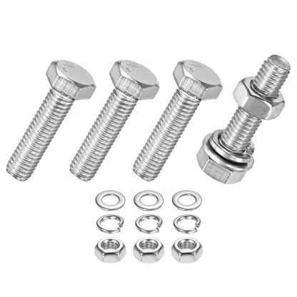 M METERXITY 4-Pack Hex Head Screw Bolt with Nuts Flat & Lock Washers M5x20mm Stainless Steel Bolts and Nuts Kit Fully Threaded Metric Bolt Assortment for Equipment/Machinery - size: M5 x 20mm