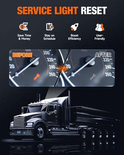 ANCEL HD3400 Pro Heavy Duty Truck Scanner with DPF Regen for Cummins, Paccar, Caterpillar, Detroit, Volvo, Mack and International, Full-System Diesel Scan Tool for 6/9-Pin HDOBD & OBD2 Vehicles - color: Dark Black