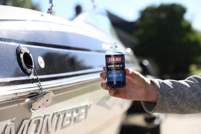 STA-BIL Marine Tune-Up Fuel Treatment – Cleans Carburetors and Injectors – Fixes Rough Running Engines – Eliminates Water – Treats up to 20 Gallons – 8 oz. (22313), Blue, 8oz | Treats 20 gallons. Cleans fuel systems, removes water, and restores performanc