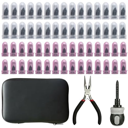 Tire Repair Kit, 60PCS Rubber Tire Repair Plugs, 3-in-1 Ratchet Tool | With Screwdriver, Needle Nose Pliers & EVA Storage Case, Tubeless Emergency Repair Kit for Car, Motorcycle, SUV & Truck