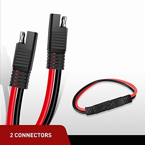 Nilight 10 Gauge 2 Pin Quick Disconnect Harness,Heavy Duty SAE Connector Bullet Lead Cable - color: 12" SAE Disconnect 10AWG