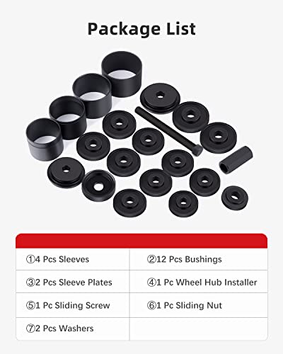 23 Pieces Wheel Bearing Press Kit for Front Wheel Drive Bearing Removal & Installation Wheel Bearing Puller Tool Set with Storage Case