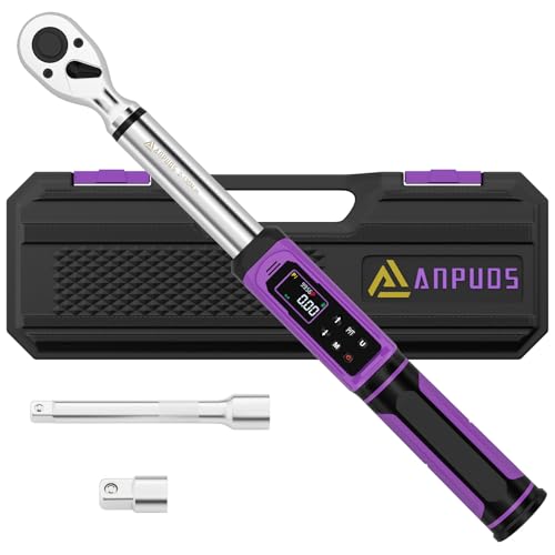 ANPUDS Digital Torque Wrench 3/8 Drive, 1.5-99.6 Ft-lb, ±1% Accuracy | Vibration/Buzzer/LED Alert, Dual Direction Ratchet, Electronic Torque Wrench for Bike, Motorcycle & Automotive Repair - size: 3/8" 1.50-99.56 Ft-lb/2.03-135 Nm(Digital)