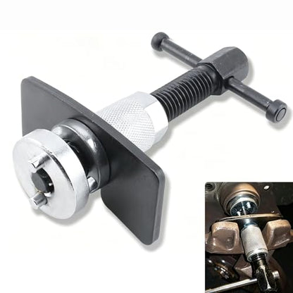 Brake Caliper Piston Tool, Disc Brake Wind Back Tool with 2 Adapters (38mm & 28mm), CR-V Steel Rear Brake Pad Replacement Tool Precision Thread Brake Piston Wind Back for Cars SUVs Trucks