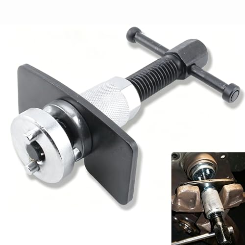 Brake Caliper Piston Tool, Disc Brake Wind Back Tool with 2 Adapters (38mm & 28mm), CR-V Steel Rear Brake Pad Replacement Tool Precision Thread Brake Piston Wind Back for Cars SUVs Trucks