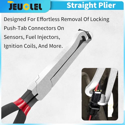 4PCS Electrical Disconnect Pliers, Electrical Connector Separator | Auto Pliers, Hose Clam, Terminal Removal, Fuel Line Disconnect, Connector Removal Tool, ‌Electrical Plug Pliers‌ Tool‌ Kit - size: 4Pcs（Black & Red）