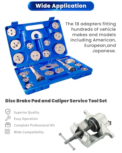 ATPEAM 24PCS Brake Caliper Compression Tool, Heavy Duty Caliper Compressor Kit, Brake Spreading Tool - color: blue