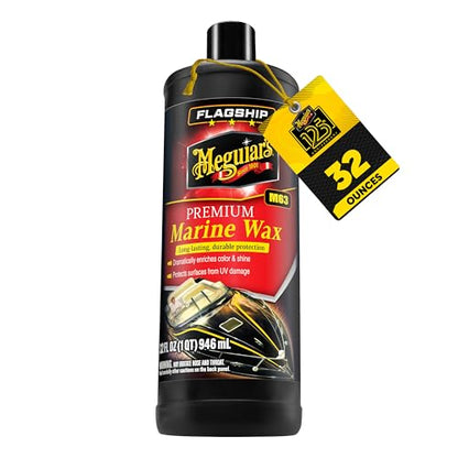 Meguiar's M6332 Flagship Premium Marine Wax, Easy to Use Boat Polish and Wax, Remove Scratches, Swirls, and Oxidation While Leaving Lasting Protection, 32 Oz Bottle - size: 32 Fl Oz (Pack of 1)