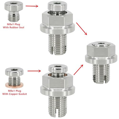 M12.1-1.25 x 15mm Oversize Piggyback Oil Drain Plug, Stainless Steel Self Tapping Oil Pan Thread Repair Kit - size: M12.1x1.25