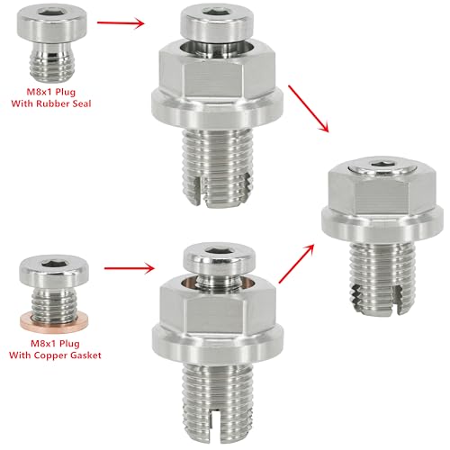 M12.1-1.25 x 15mm Oversize Piggyback Oil Drain Plug, Stainless Steel Self Tapping Oil Pan Thread Repair Kit - size: M12.1x1.25