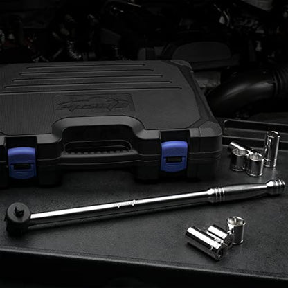 EPAuto 3/8 Inch Drive by 17.5" Length Breaker Bar, CR-V Steel - color: Black/Stainless Steel, size: 17.5'' Length - 3/8-Inch Drive