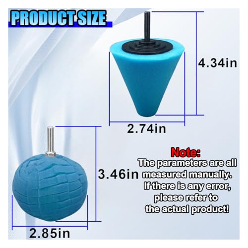 6PCS Car Drill Buffing Polishing Sponge Pads for Wheel Hub Cleaning - Car Cone Metal Polish Foam Sponge Buffing Polishing Balls for Auto Wheel Care&Detail Cleaning - Auto Buffer Polisher Kit