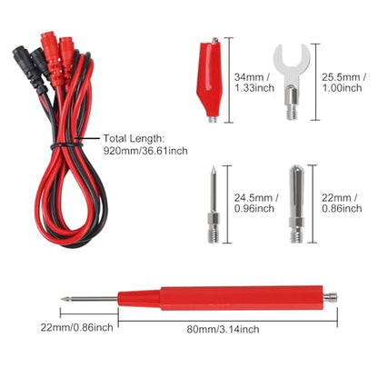 DIANN 2 Sets 16 in 1 Multimeter Test Leads Kit Digital Probes & Leads Set with Replaceable Testing Pen Test Hook Alligator Clips Banana Plug Measurement Tools for Electrical Power Experiments