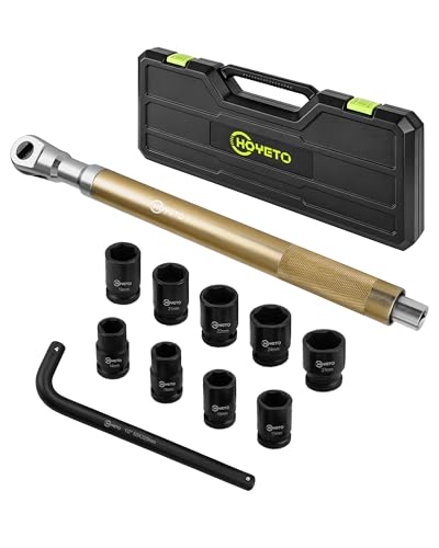 11 PCS 1/2" Offset Extension Wrench, Compatible with Electric Drills & Tight Spaces - color: 11pcs-12in-rw-set-gold