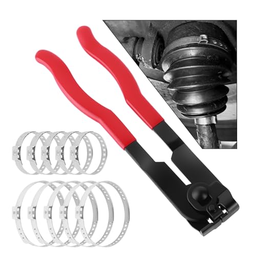 Car CV Boot Clamp Tool Kit,High Strength CV Boot Clamp Pliers with Adjustable Large & Small CVS Boots Clamps,CVS Joint Boots Clamps Pliers Automotive Tools with Non-Slip Handle