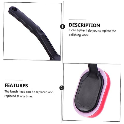 Zerodeko 10pcs Car Tire Waxing Brush Set Removable Applicator Handle for Efficient Car Cleaning and Polishing for Tire Shine and Maintenance