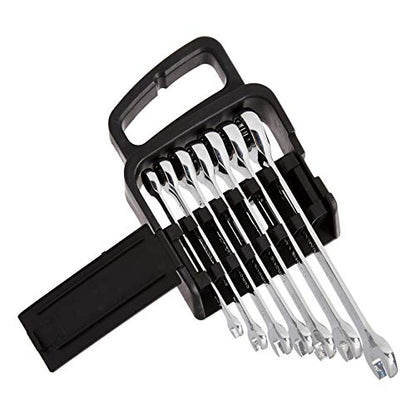 Amazon Basics Metric Ratcheting Combination Wrench Set, 7-Piece, Chrome Vanadium Steel, 72-Tooth, 8mm, 10mm, 12mm, 13mm, 14mm, 15mm, 17mm (Pack of 12) - color: Chrome, size: 7 Piece (Pack of 12)