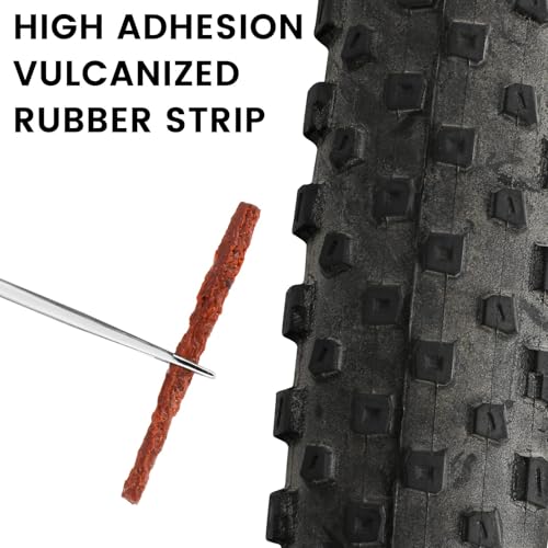 Oumers Tubeless Bike Tire Repair Tool Kit, Bike Tire Punctures with 5PCS Bacon Strips Plus Insertion Tool Tire Repair Fork Reamer - color: 25- 15 Orange, 10 Black