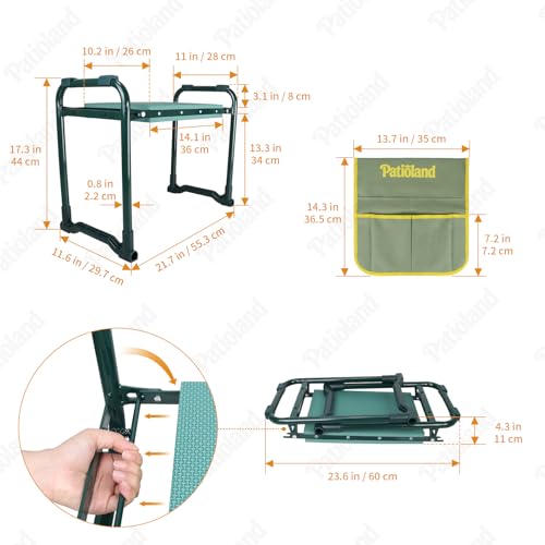 Garden Kneeler and Seat with 1 Tool Bag, 10.2" Widen Heavy Duty Thicken Soft Kneeling Pad, 2-in-1 Folding Garden Stool, Outdoor Yard Work Seat, Ideal Gardening Gifts for Mom, Women, Grandma - size: Model A