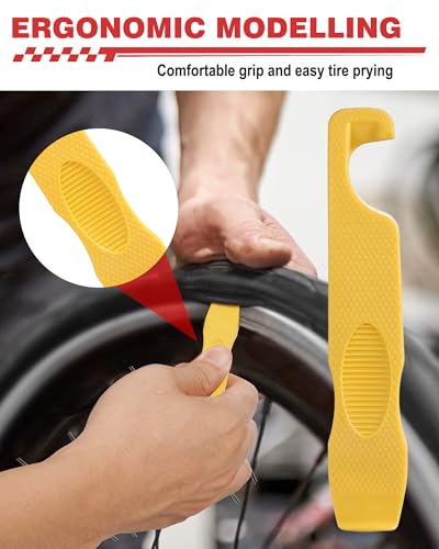 Bike Tire Levers, Ultra Strong Tire Levers Don't Hurt The Tire, Non-Slip and Save Effort, Tire Spoons for Mountain Bike and Road Bike, Easy Bike Tire Removal Tool - color: yellow-2