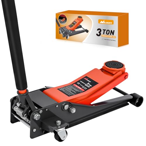 Nilight 3 Ton Floor Jack, Low Profile Car Hydraulic Jack with Dual Pistons Quick Lift, 2.95"-19.88" Lifting Range - style: Dual Pump