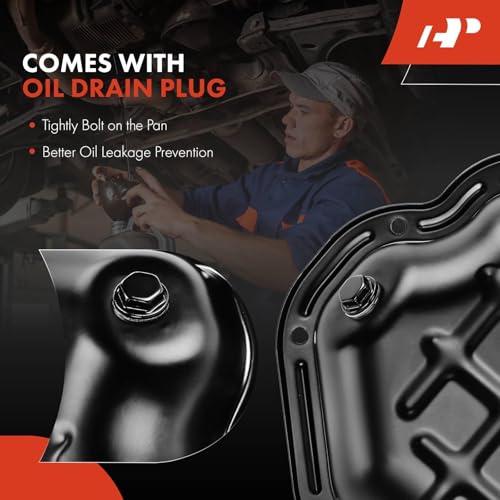 A-Premium Lower Engine Oil Pan Sump with Drain Plug & Gasket Compatible with Nissan Altima 2002-2006, Maxima 2000-2008, Murano 2003-2007, Quest 2004-2009, Infiniti I30 2000-2001, I35 2002-2004 - style: Oil Pan with Gasket