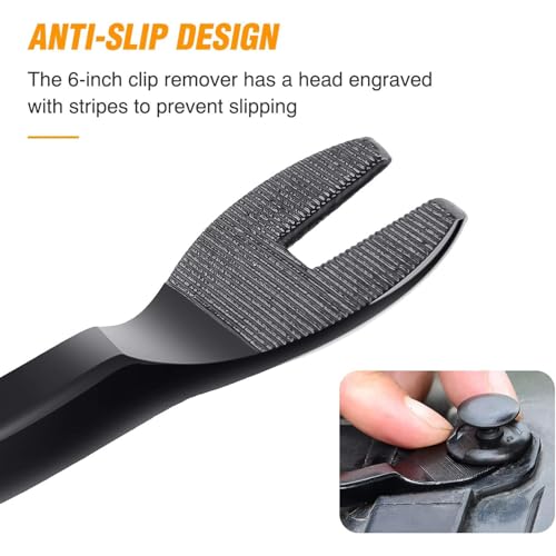 GOOACC Car Panel/Upholstery Fastener Remover Ergonomic Stainless Steel | Easily Removes Plastic Fasteners Reduces Damage to Panels and Loss of Clips Black - color: Black, size: 1Pc Remover