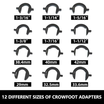 DPTOOL Inner Tie Rod Removal Tool Kit, Automotive Inner Tie Rod Tool Set with 12 Crowfoot Adapters, 1/2 Inch Drive Tube Tie Rods Tool, Suitable for Domestic & Import Cars