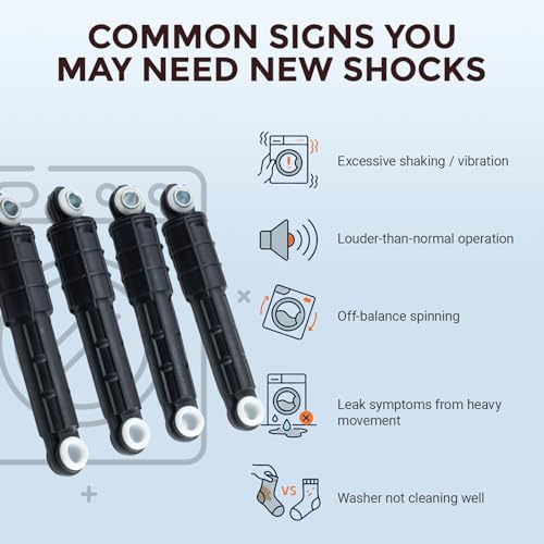 WF50R8500AV WF45B6300AC WF45B6300AP WF45R6300AV Washer Shock Absorber Kit | WF45R6100AC WF45T6000AW WF45R6100AP WF45R6100AW WF45R6300AW WF45R6300AC WF45T6000AV WF50R8500AW WF46B6700AD; for Samsung.
