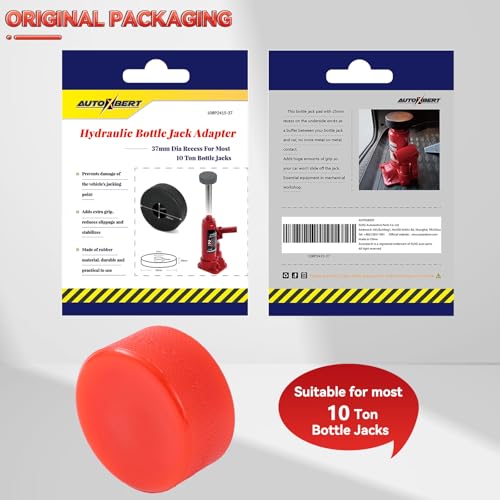 Polyethylene Bottle Jack Pad Adapter Protector Car Jacking Lifting Tool Pinch Weld Side Disk 37mm 1.45" Hole for Most 10T Bottle Jacks (Red, 37MM=1.45") - size: 37MM=1.45"