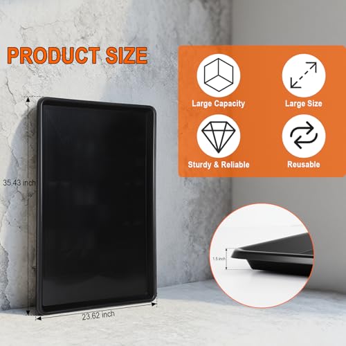 3 Pcs Extra Large Oil Drip Pan, Oil Drip Tray for Under Car, 35.4 X 24 X1.5 In Auto Oil Drip Pan, Plastic Catch Replacement Drain Tray for Garage Floor Clean, Fridges, Washing Machine, Cat Litter Box - size: 3 Pack