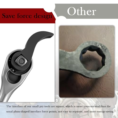 2PCS 1/2" & 3/8" Adjustable Pry Bar Wrench Adapter Head,Upgraded Crowbar Adapter Head with Square Interface for Tight Space,Universal Car Tools Half Shaft CV Axle Removal Tool - color: Square & Square