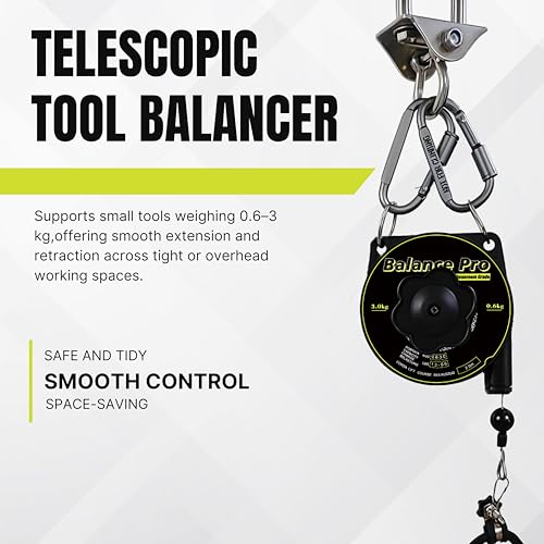 Tool Balancer,1.3–6.6 lbs Spring Balancerwith 79" Retractable Cable – Adjustable Hanging Tool Holder for Workshop, Assembly Line, and Light Industrial Use