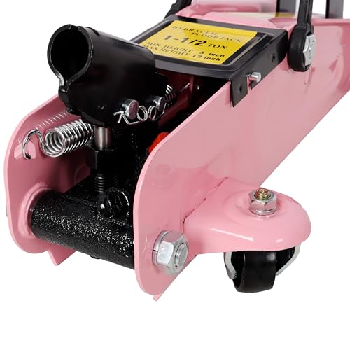 1.5T Low Profile Floor Jack–Hydraulic Steel Trolley | 5"-11.8" Lifting Range|Quick-Lift Pump|Compact for Trunk Storage|Waterproof Dustproof Case|Sports Cars,Sedans,SUVs