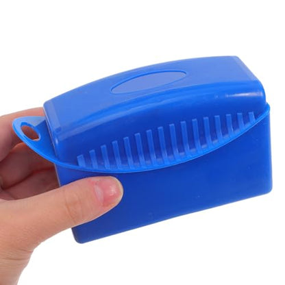 2pcs Car Tire Brush and Wax Applicator Pads with Case, Blue and Yellow Foam Sponge for Tire Shine and Interior Detailing, Reusable Vehicle Cleaning and Polishing Tool