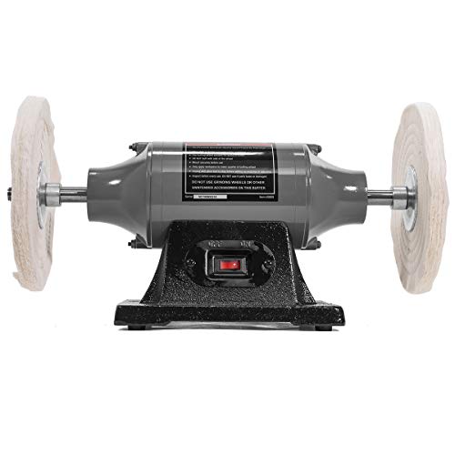XtremepowerUS 8" Bench Polishing Buffer Machine, 3/4 HP Heavy-Duty Buffer Grinder, Dual Wheel Metal Polisher for Steel, Aluminum, Brass, Chrome, Automotive & Jewelry Polishing - size: 8" Buffer Grinder