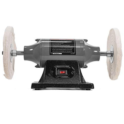 XtremepowerUS 8" Bench Polishing Buffer Machine, 3/4 HP Heavy-Duty Buffer Grinder, Dual Wheel Metal Polisher for Steel, Aluminum, Brass, Chrome, Automotive & Jewelry Polishing - size: 8" Buffer Grinder
