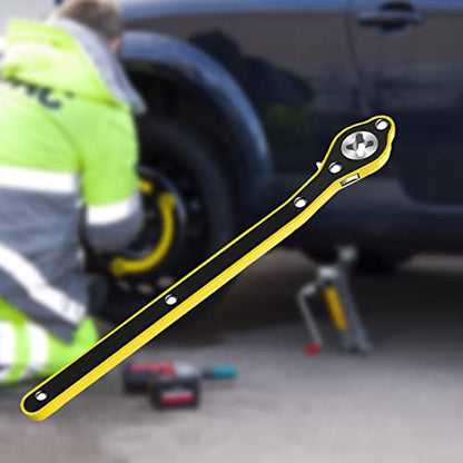 13 Inch Auto Labor-Saving Jack Ratchet Wrench for Scissors Car Jack, 360°Swivel Tire Wheel Jack Lift Speed Handle Repaire Tool for Small Car/Vans/Travel/SUVs,Cross Head with Converter | Scissor Jack Ratchet Wrench with Long Handle Tool Tire Wheel Lug Wren