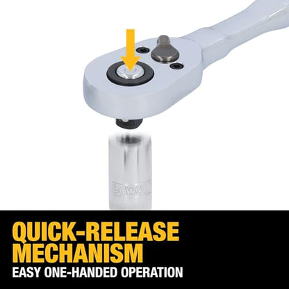 DEWALT 142 Piece Mechanics Tool Set, 1/4 Inch and 3/8 Inch Drive, SAE and Metric (DWMT45425) - style: NEW 142 Piece Set