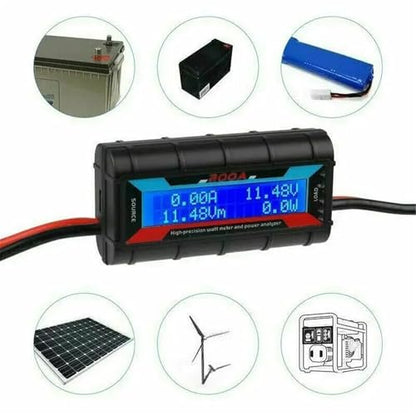 200A LCD Digital High-Precision Amp Watt Meter RC Battery Solar Power Analyser'