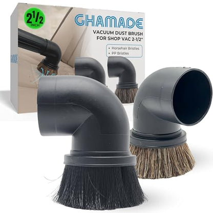 2PACK Horse Hair & Plastic Bristles Brushes for Shop Vac 2-1/2'' - Vacuum Accessories for Shop Vac 2-1/4'' Compatible with Rigid Shop-Vac VacMaster Craftman, Vacuum Attachments for Car Detailing - style: Horsehair + PP